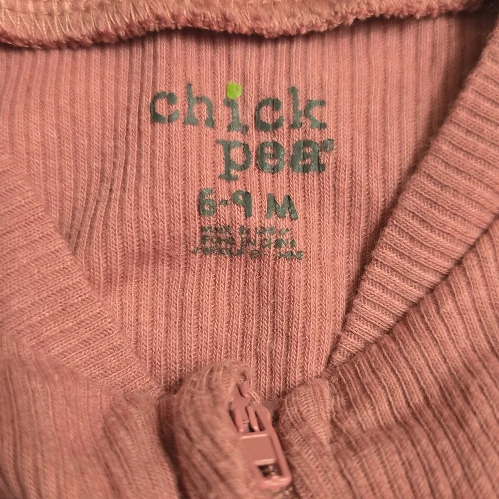 Chick Pea Baby Girls Pink Ribbed Mama's Snuggle Bear Footed Sleeper 6-9M